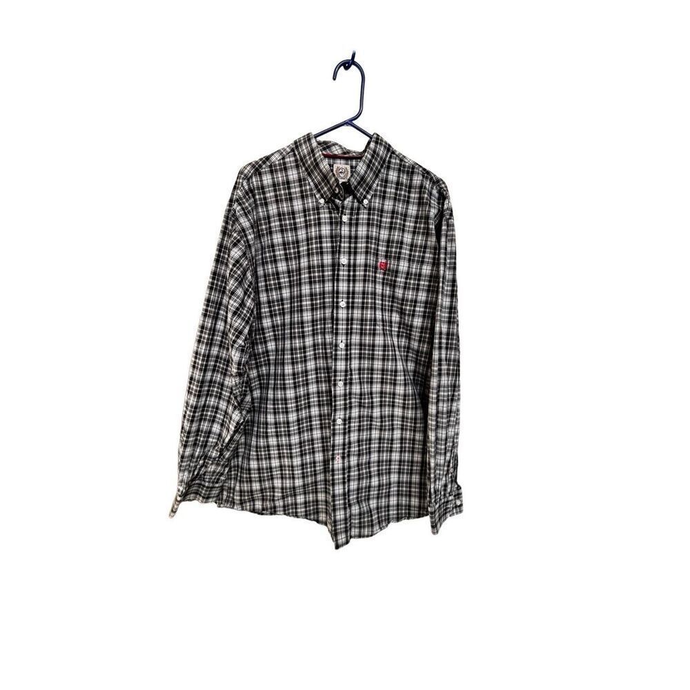Cinch long sleeve blue plaid shirt size